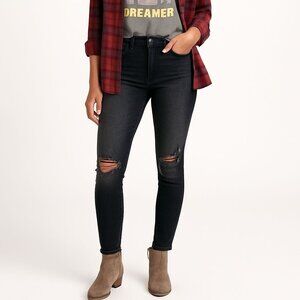 BKE Womens Billie Slim High Rise Jean Stretch Denim Distressed Black Orwick 29